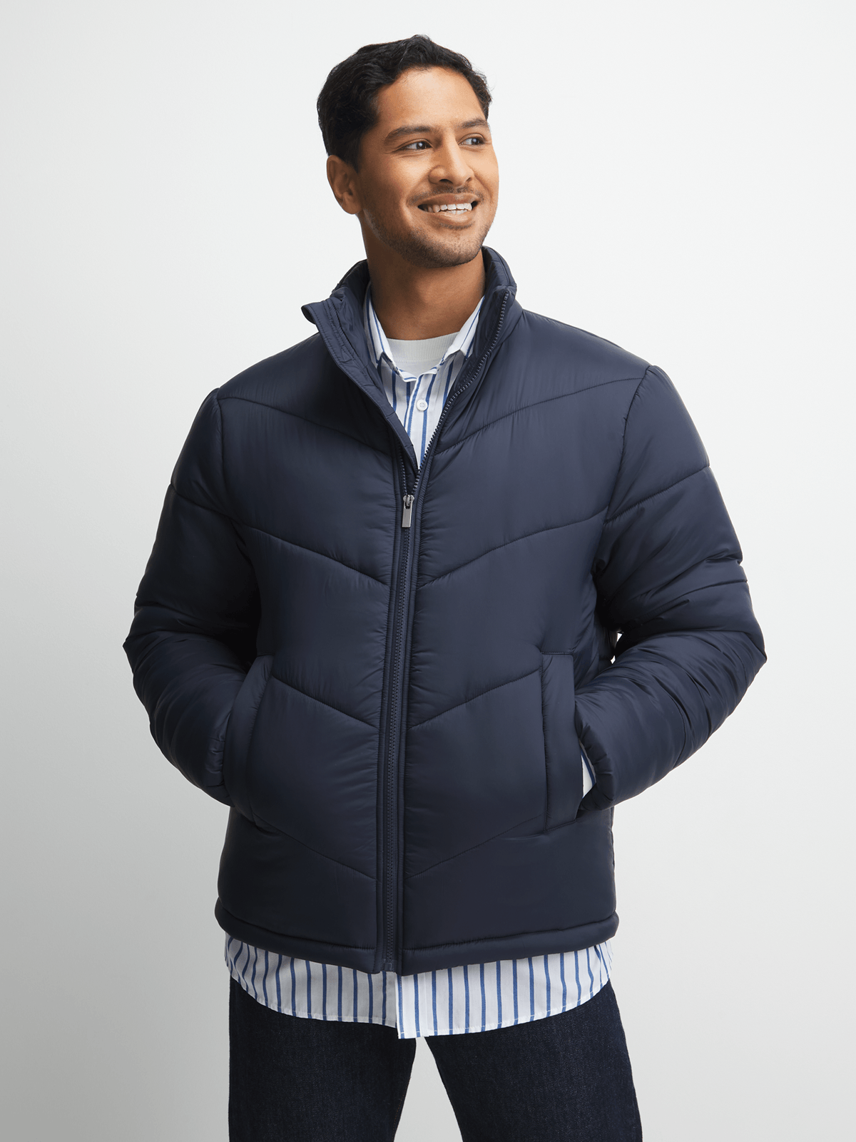 Exact Men's Navy Puffer Jacket