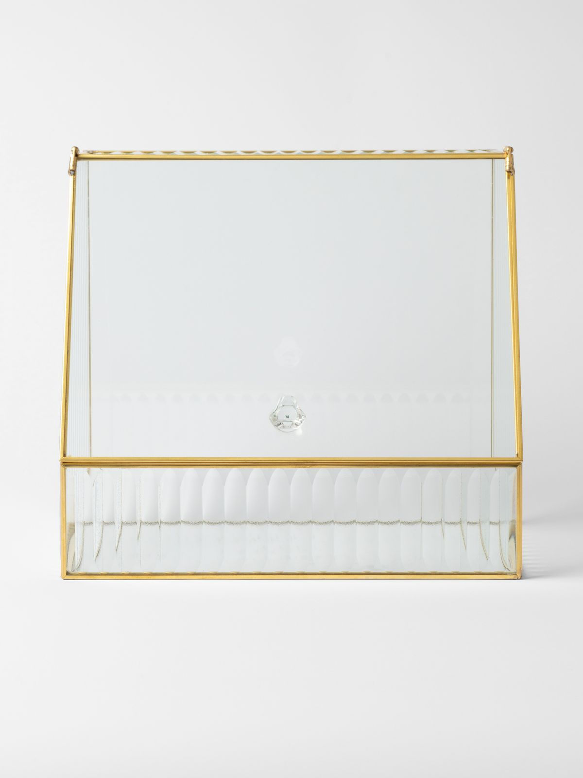 Storage Box Fluted Glass & Metal