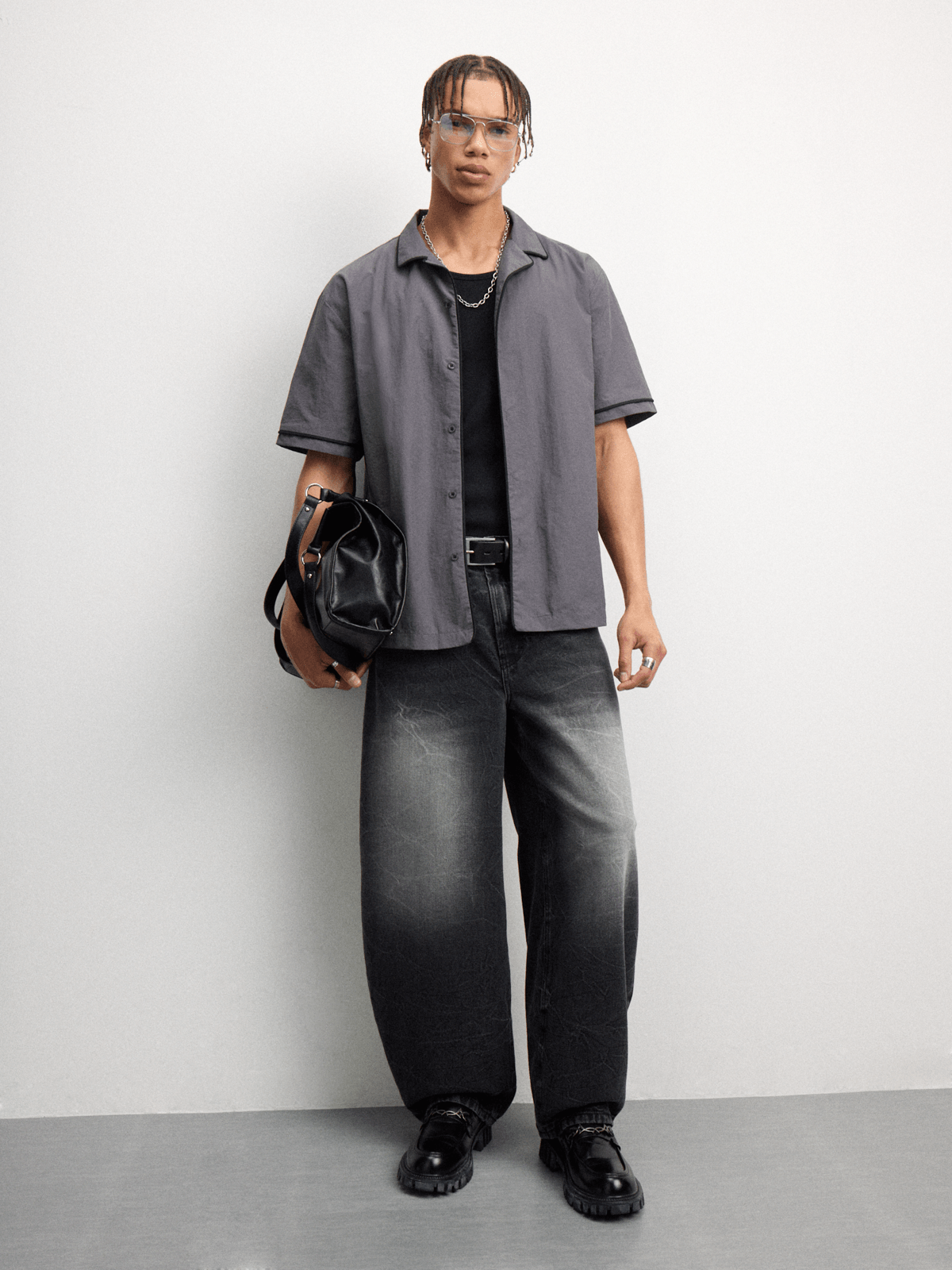 The FIX Men's Grey Western Shirt