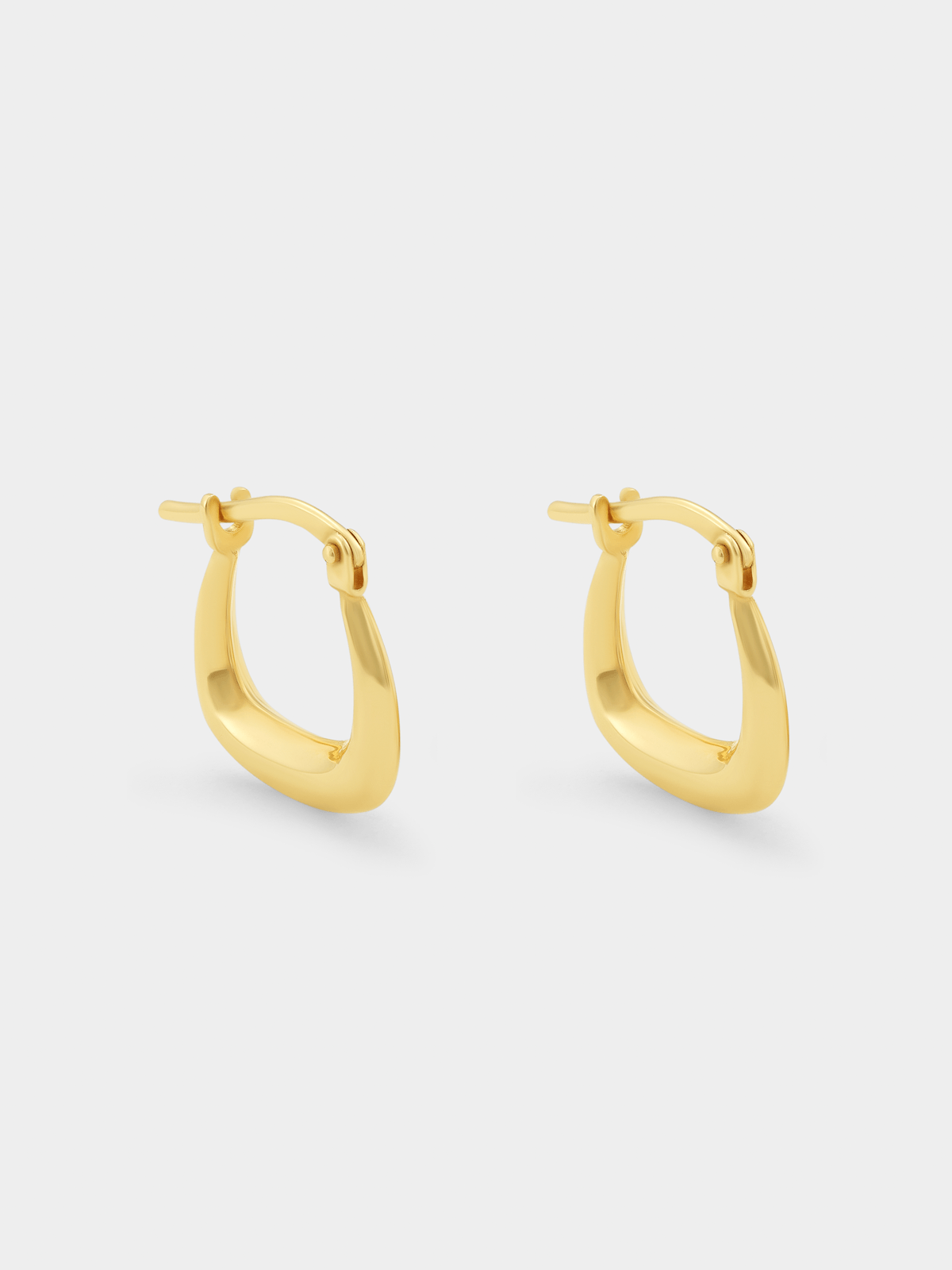 Yellow Gold & Sterling Silver Handbag Creole Hoop Earrings