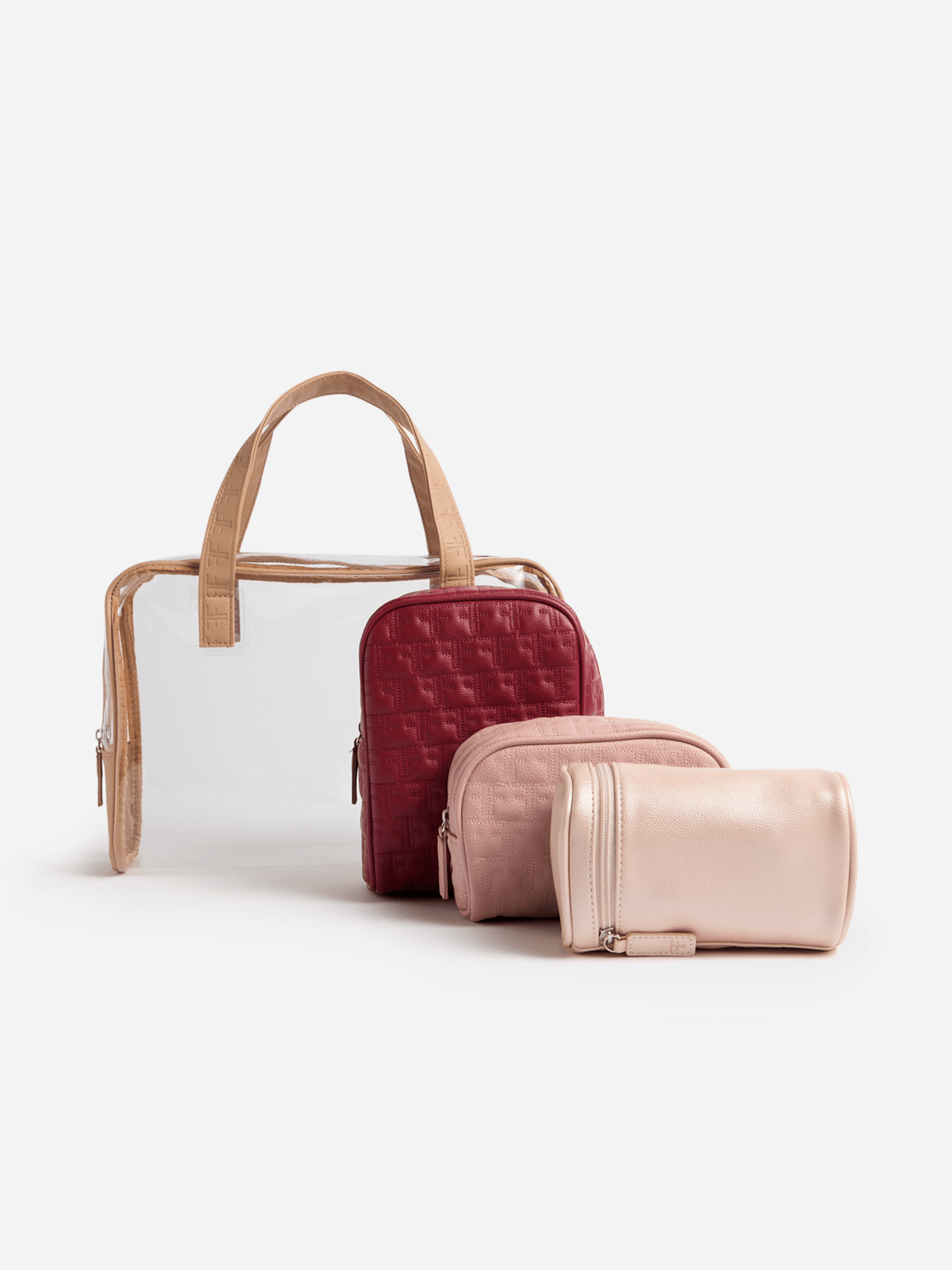 Foschini All Woman'25.2 - 4pc Cosmetic Bag Set Pink/Berry