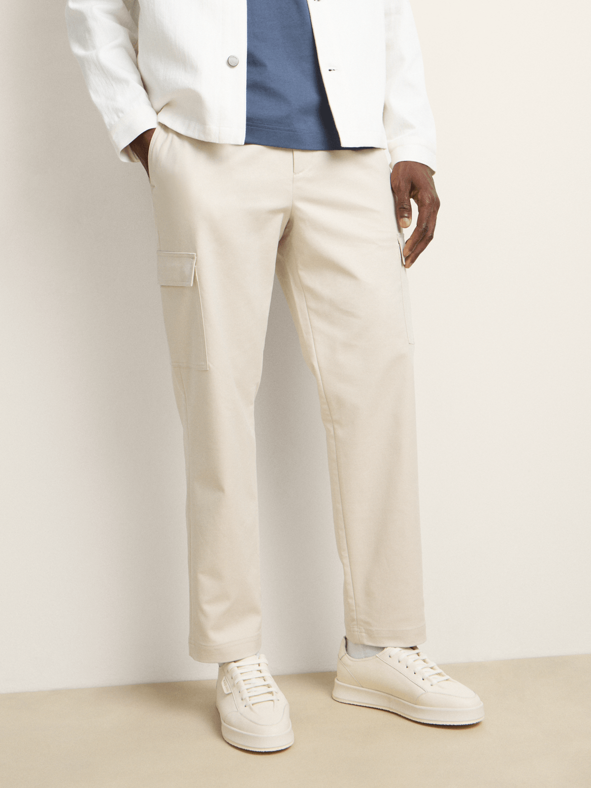 Fabiani Men's Natural Cream Smart Utility Trouser