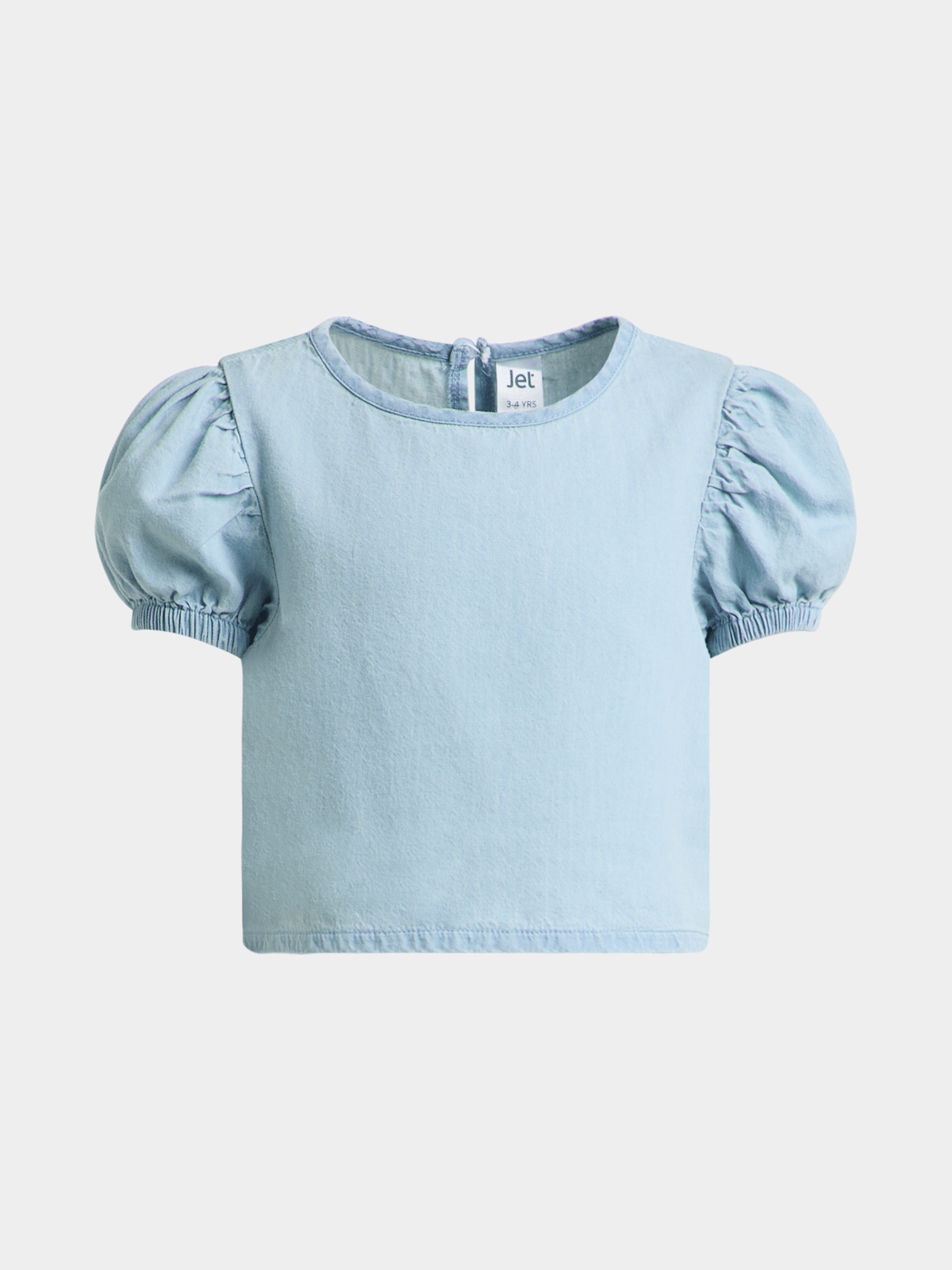 Jet Girls Puff Sleeve Chambray Top