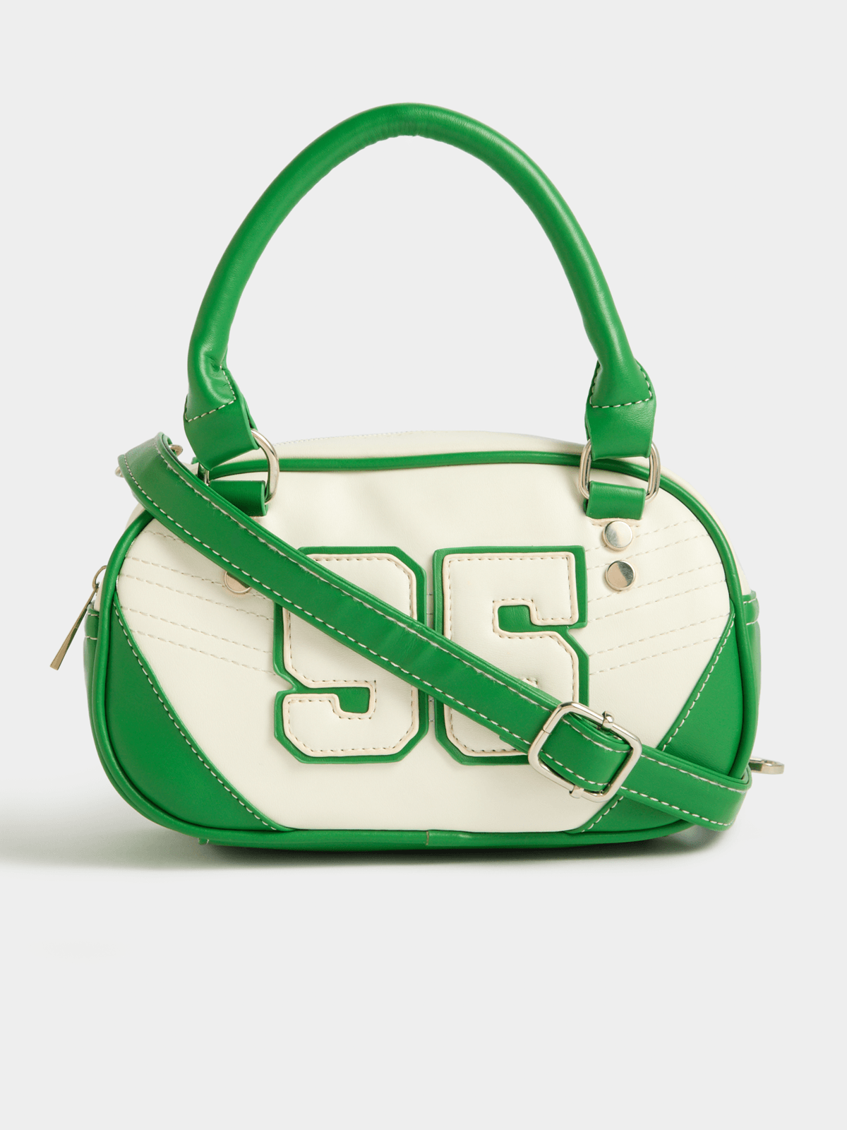 The FIX Women's Green & White Sports Top Handle Crossbody Bag