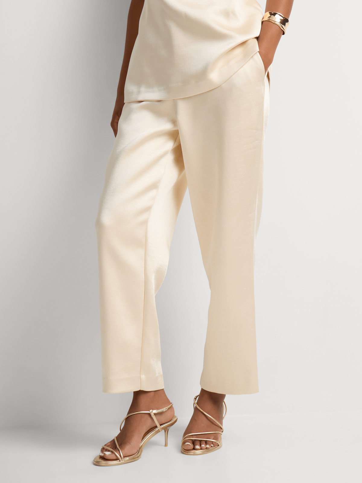 Satin Tapered Leg Pants