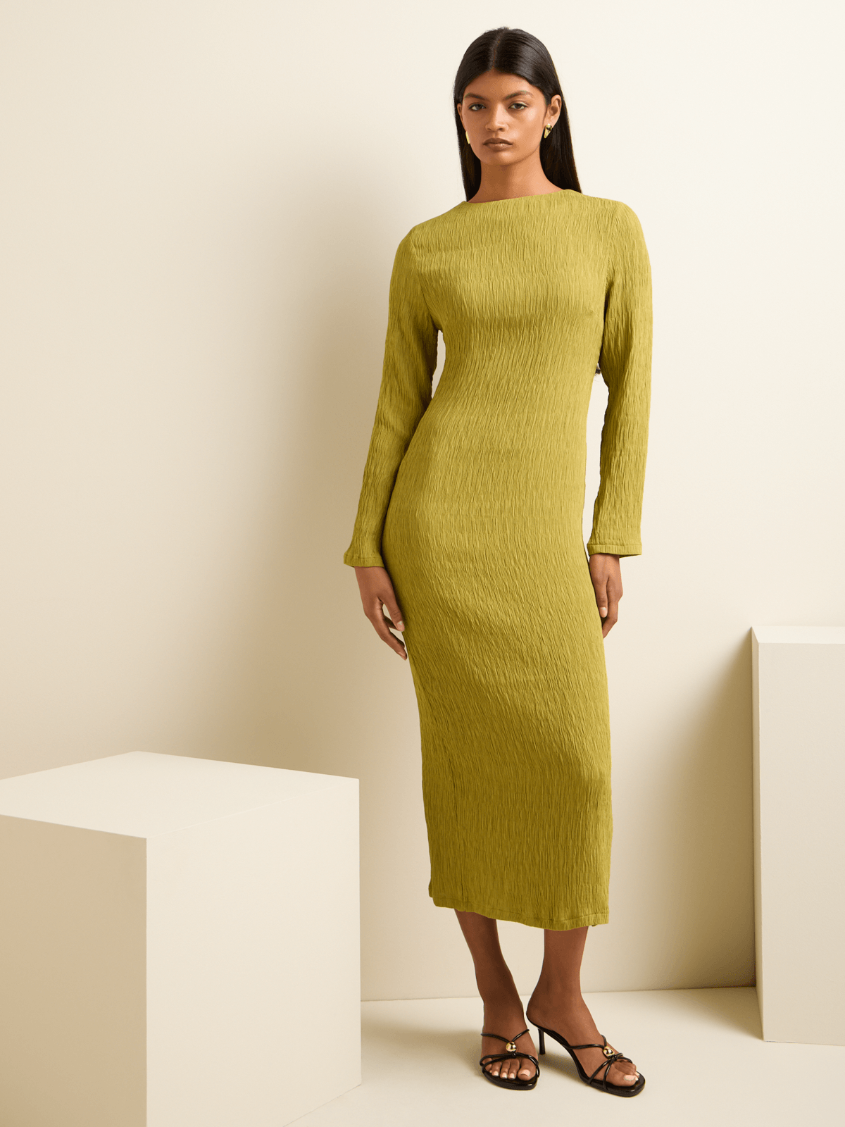 Women's Iconography Column Midi Dress Green