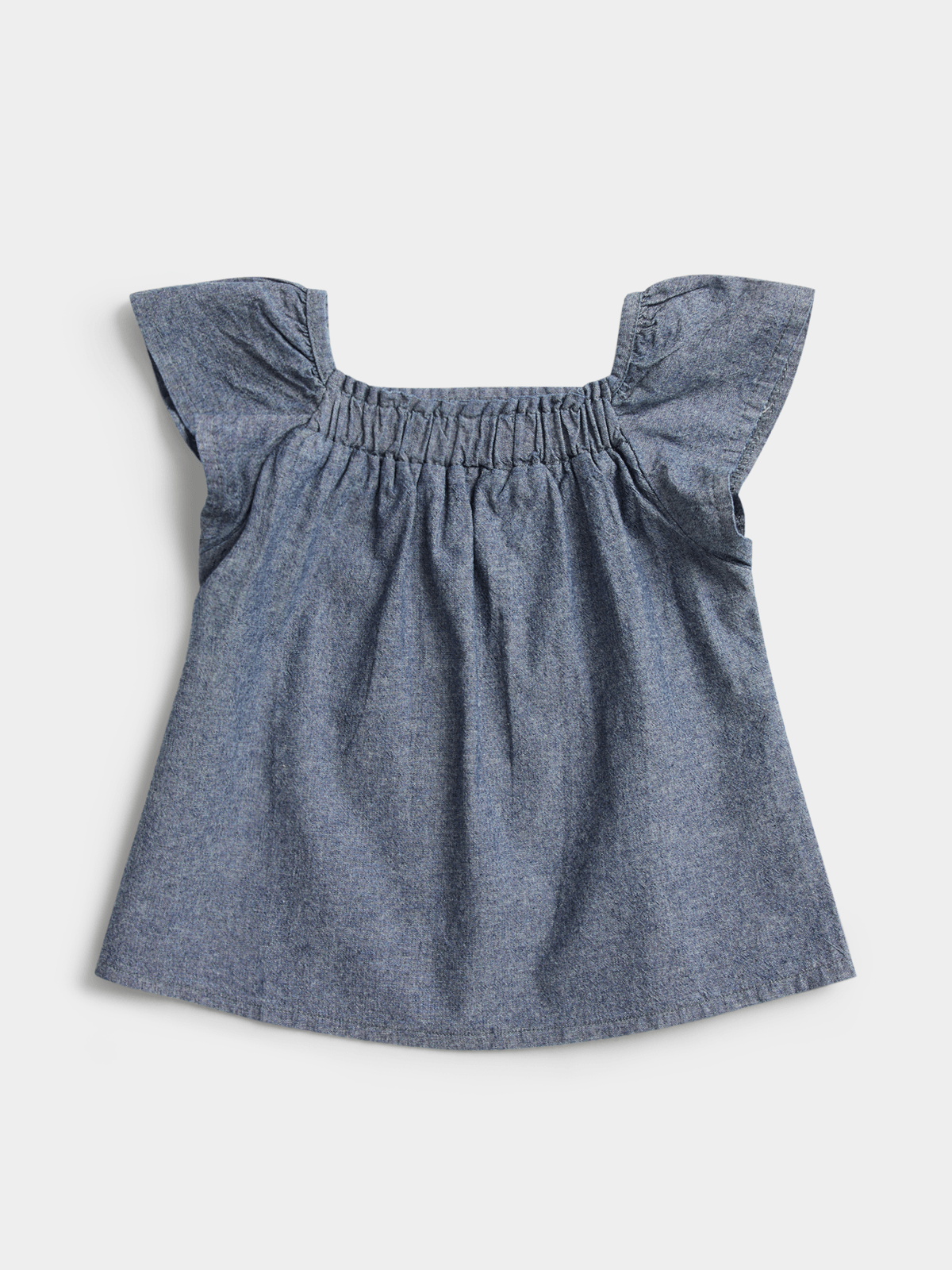 Jet Toddler Girls Chambray Frilled Woven Top