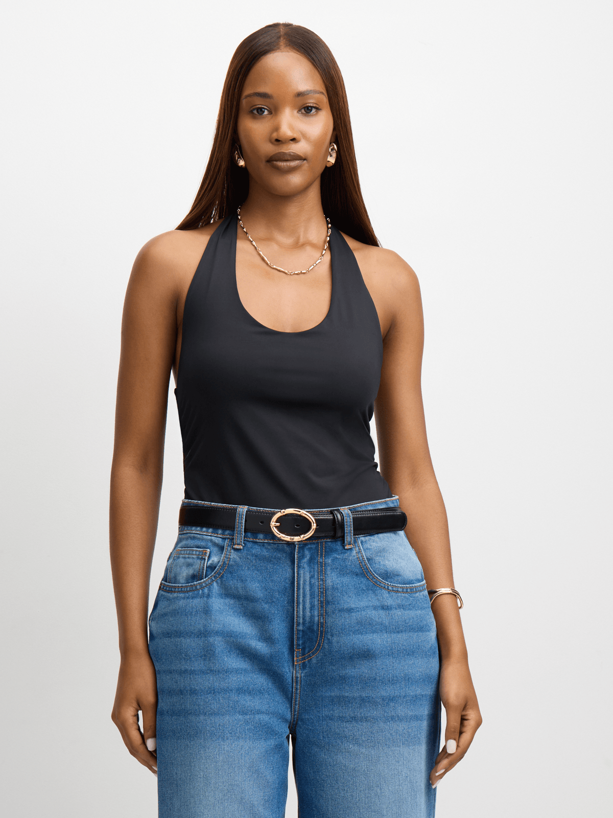 Exact Women's Black Halterneck Top