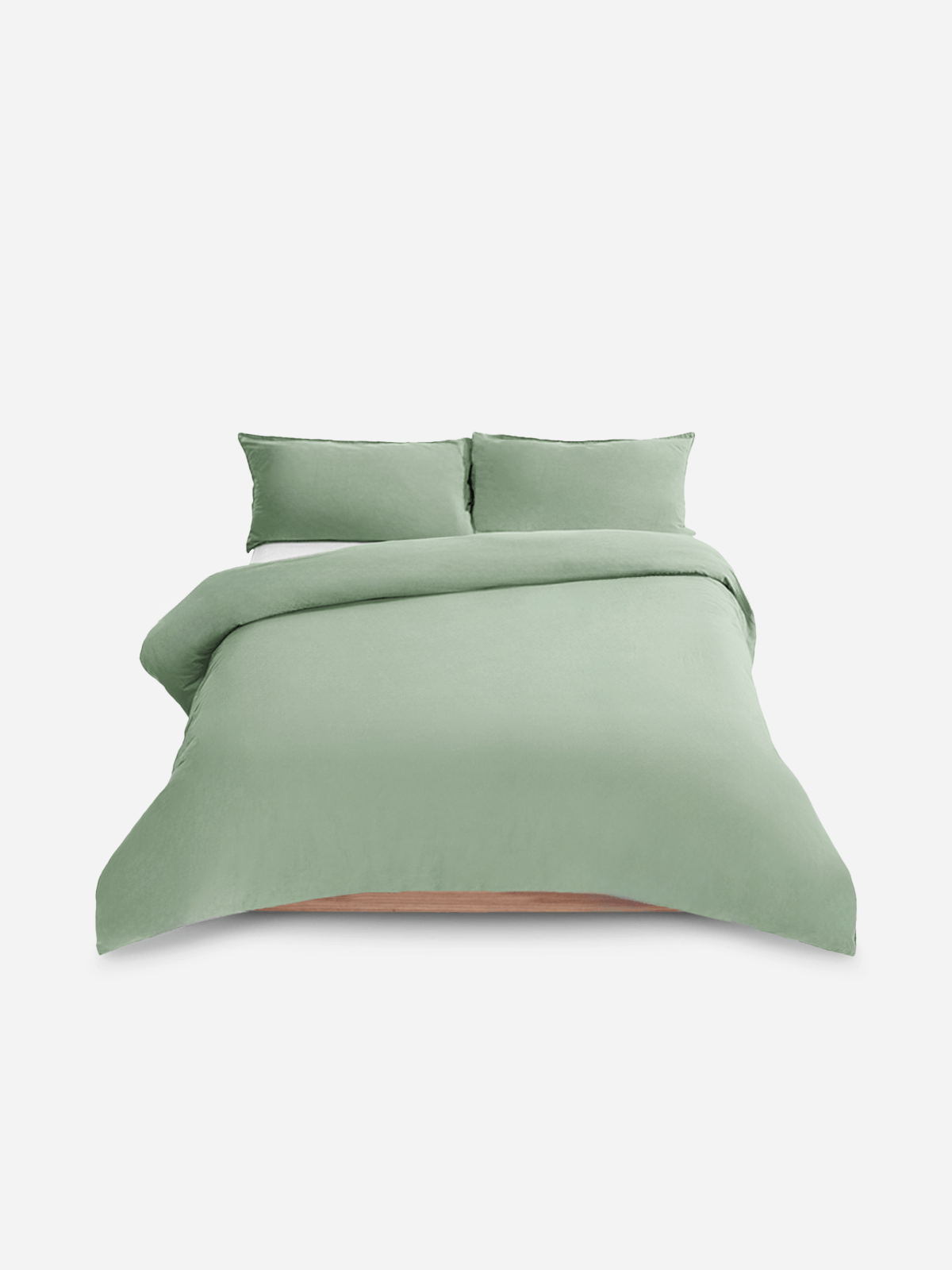 Volpes Washed Cotton Sage Duvet Cover Set