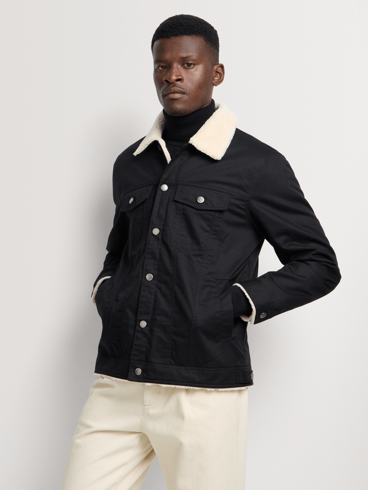 Markham Men's Black Trucker Jacket