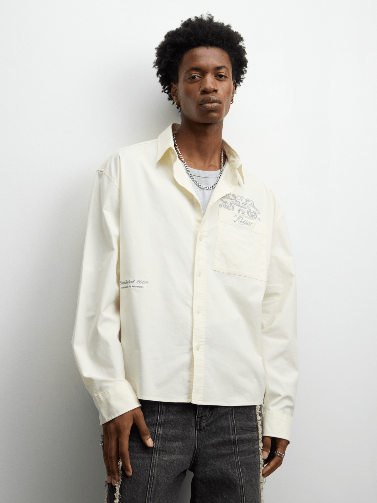 Redbat Men's Boxy Ecru Shirt