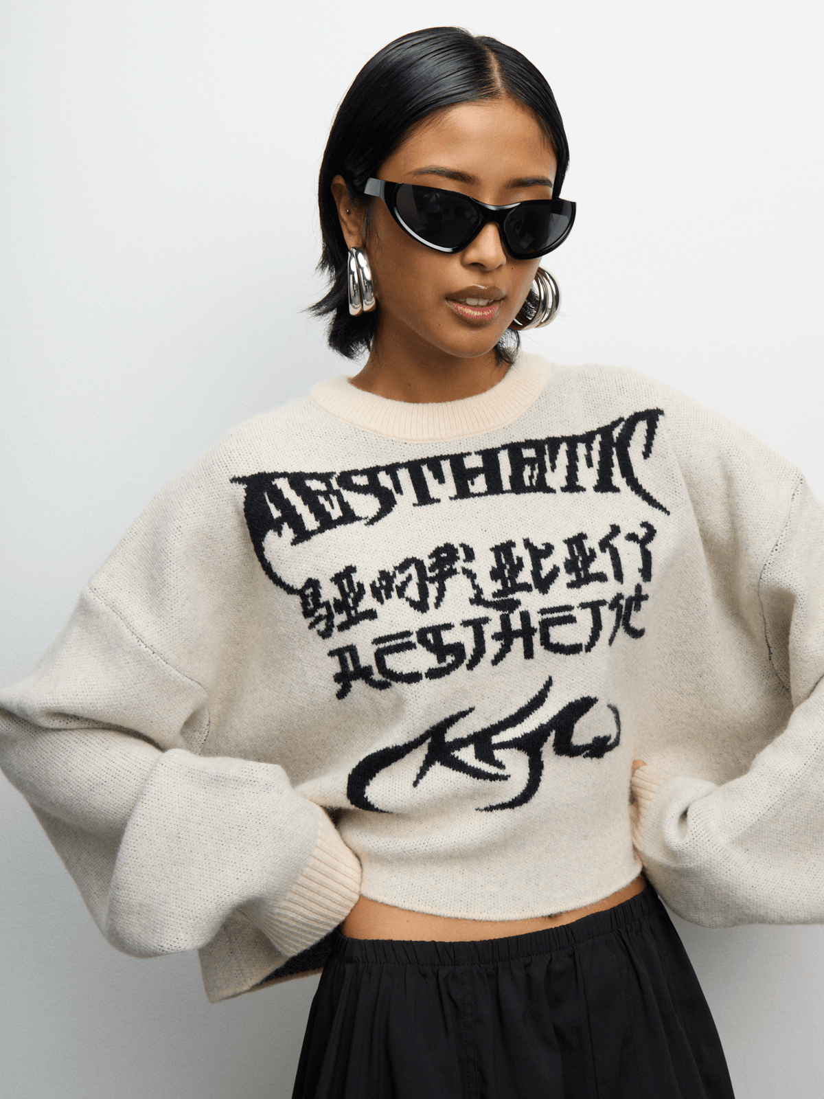 The FIX Women's Milk Knit Graphic Jumper