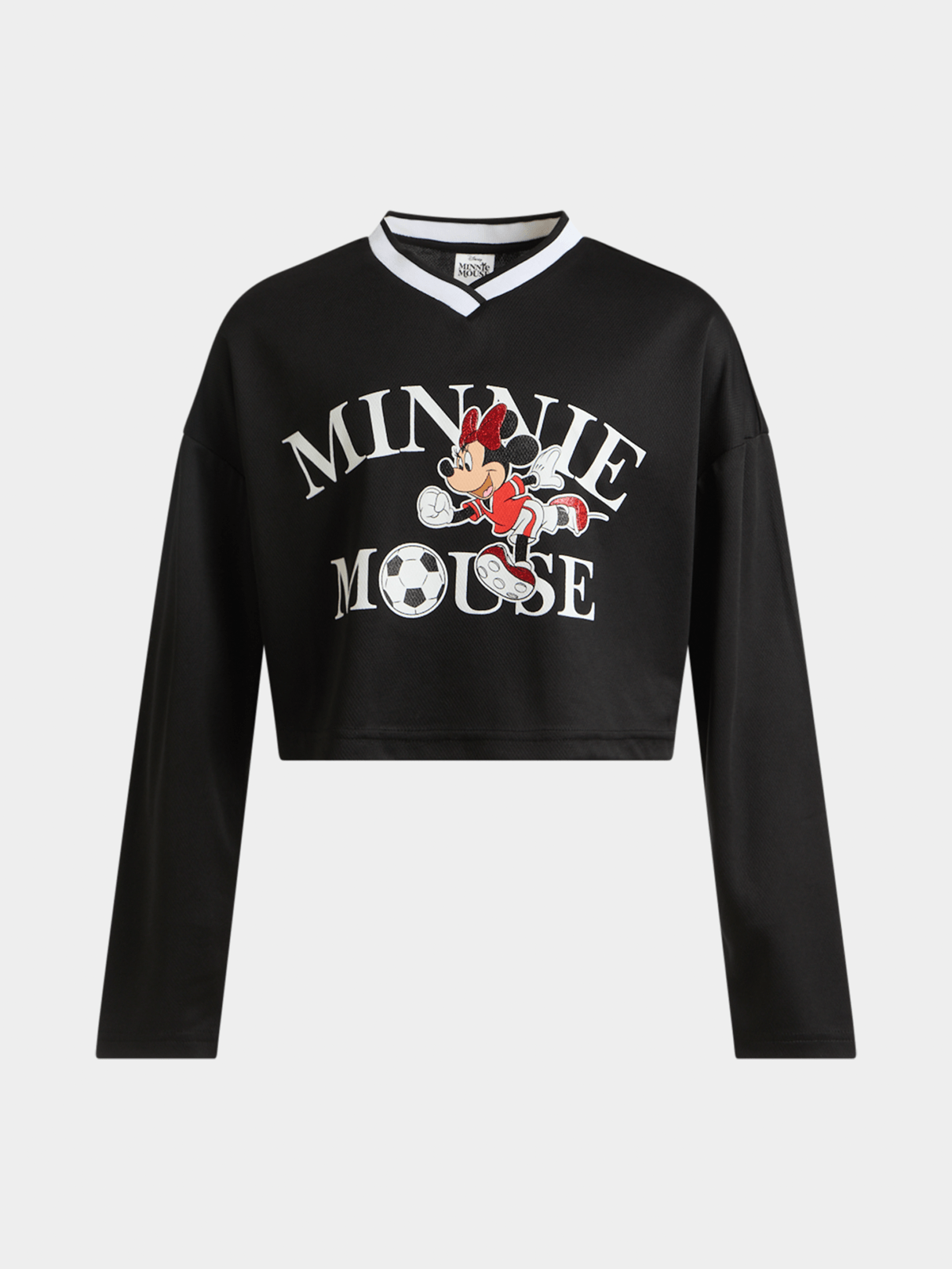 Jet Younger Girls Minnie Black Birdseye Long Sleeve Top