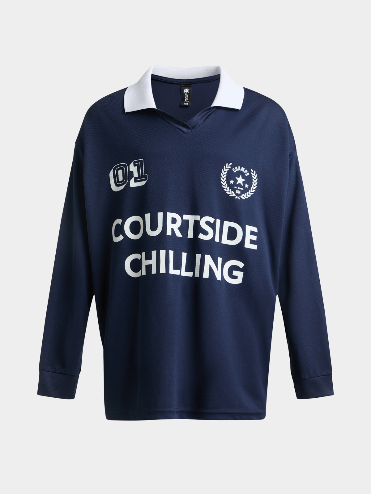 Jet Teen Girls Navy Long Sleeve Birdseye Golfer Top