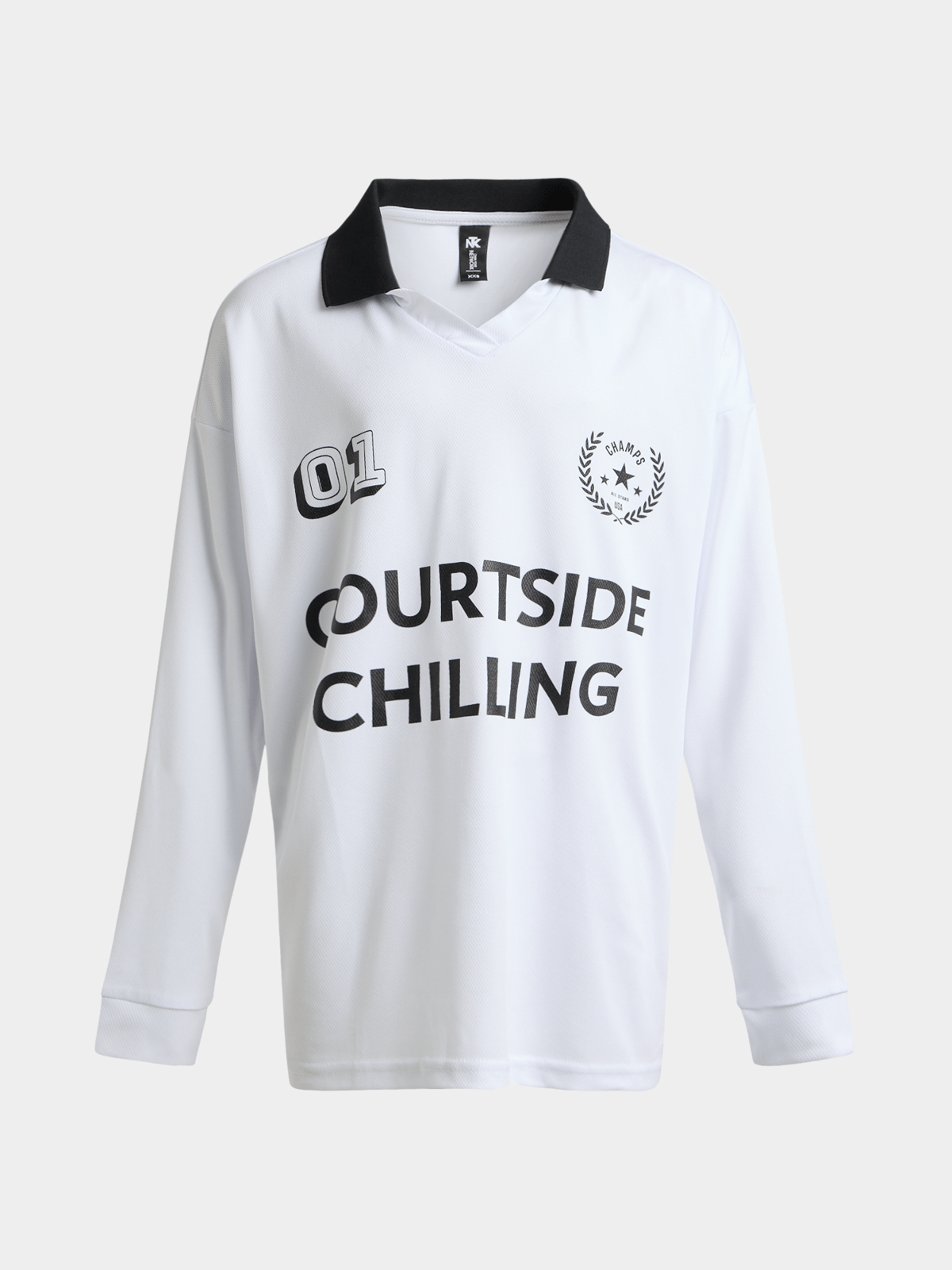 Jet Teen Girls White Long Sleeve Birdseye Golfer Top