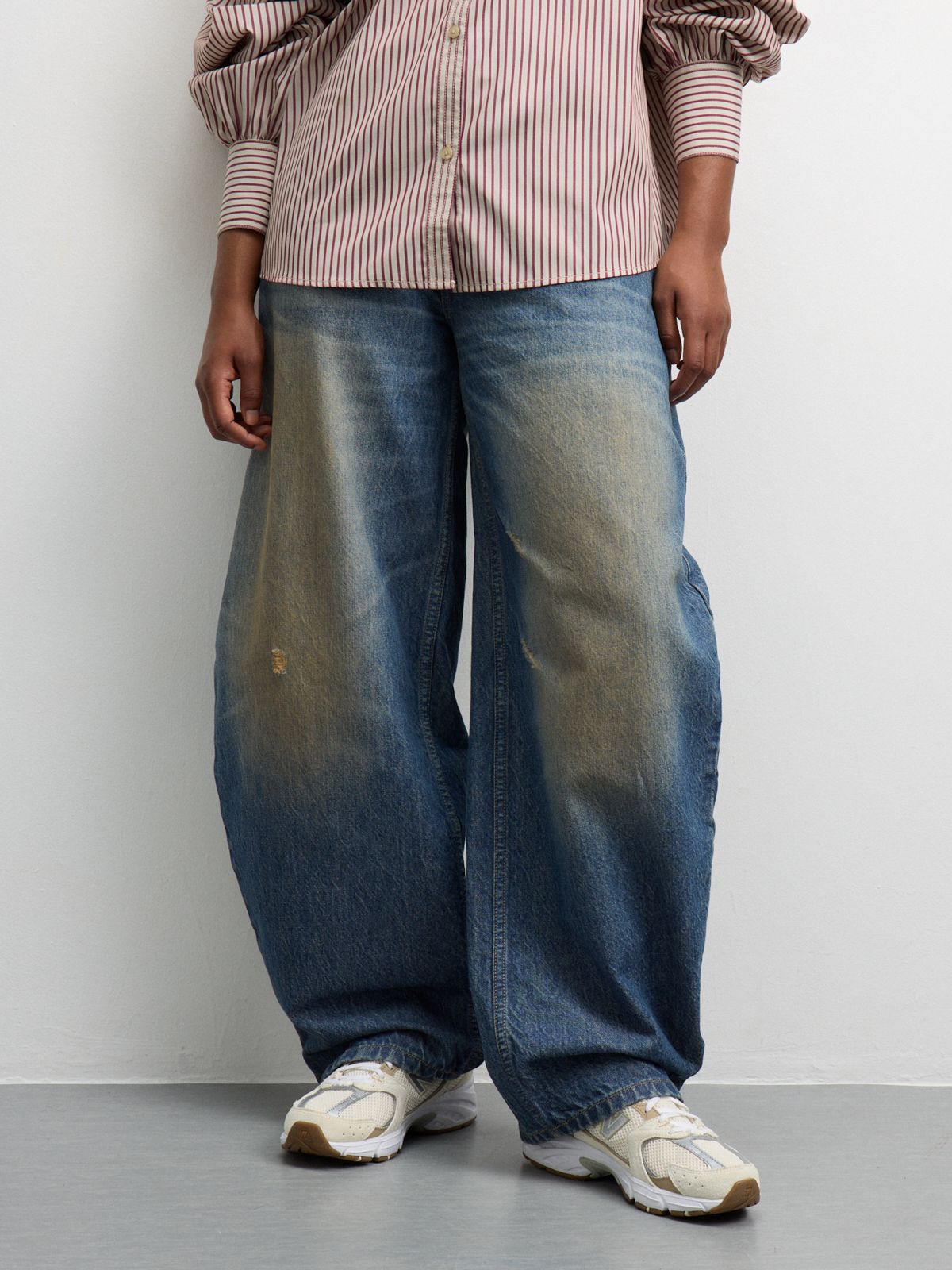 Redbat Women's Tinted Brown Wide Leg Jeans