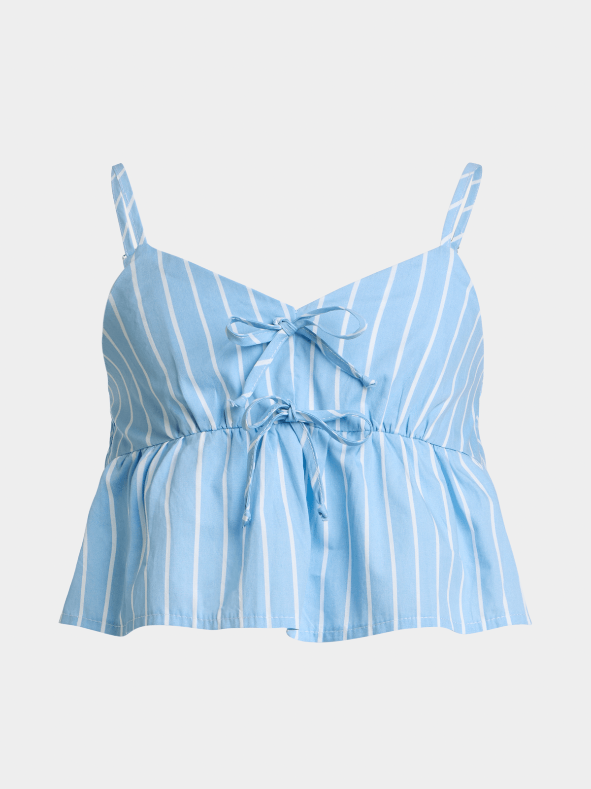 Jet Teen Girls Light Blue Stripe Front Tie Top