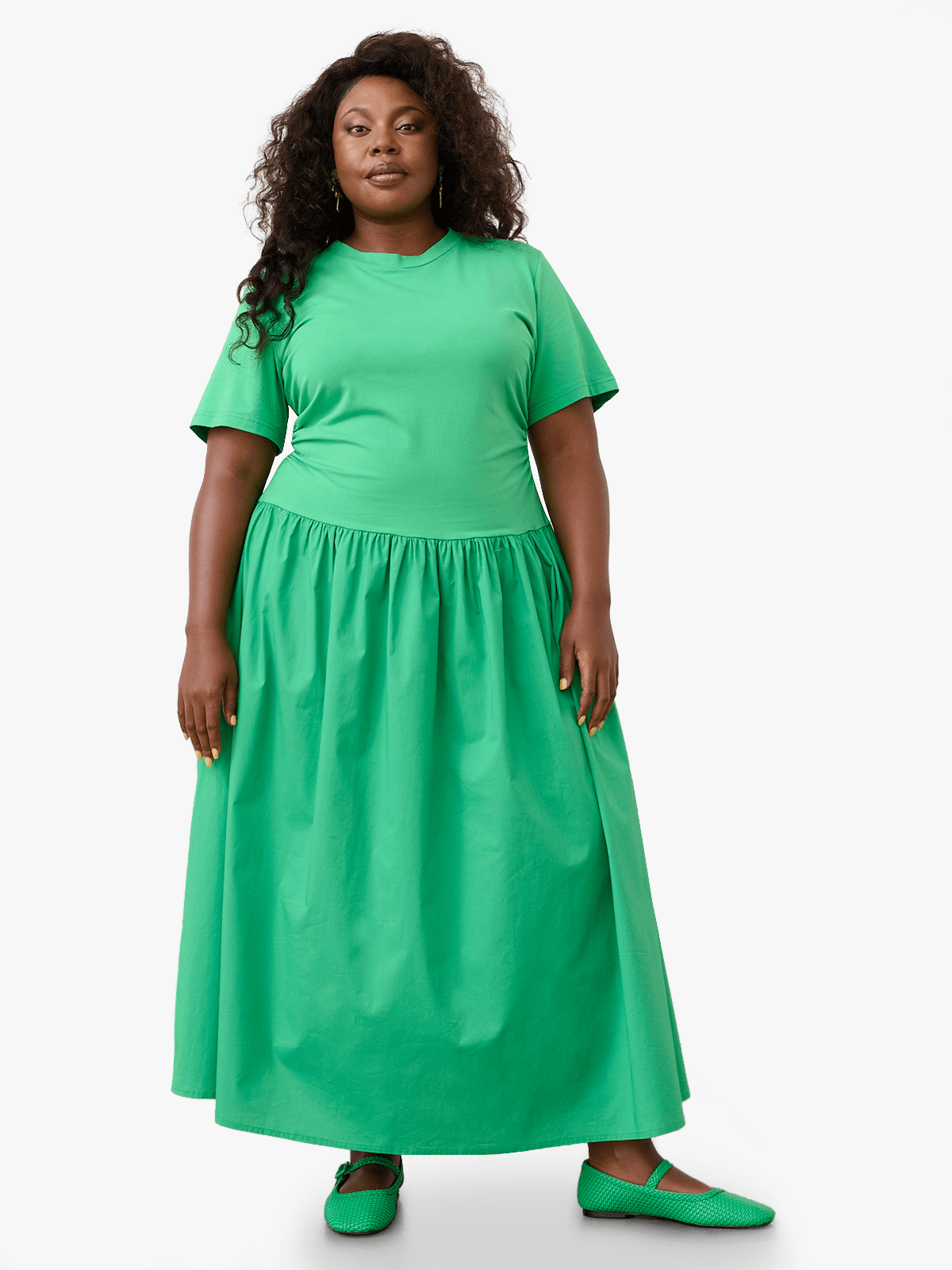 Women's Me&B Green Combo Dress