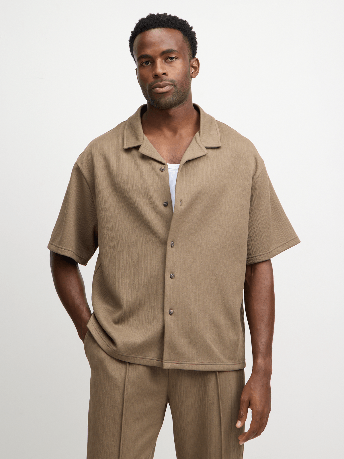 Exact Men's Textured Knit Shirt