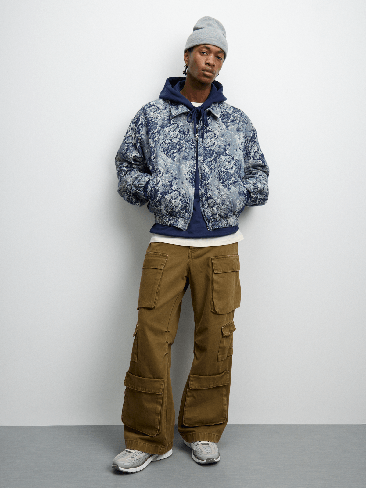 Redbat Men's Jacquard Boxy Blue Jacket