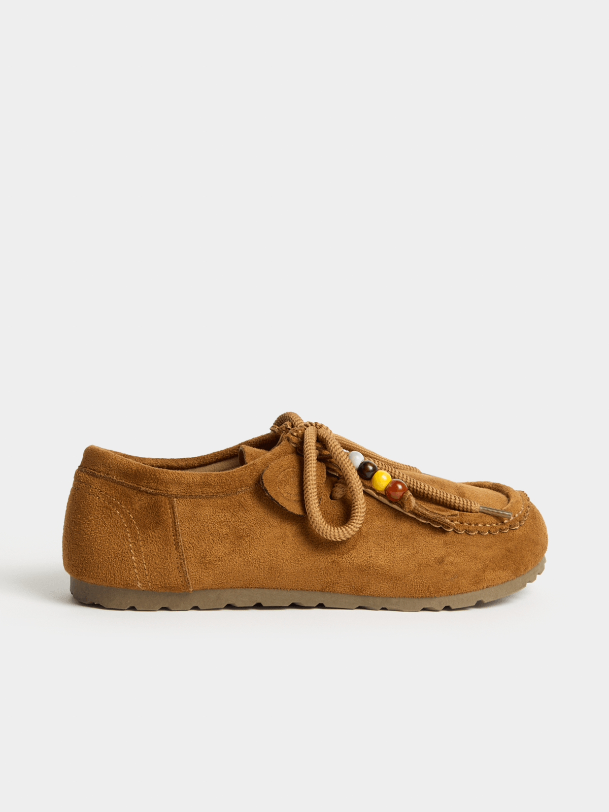 The FIX Women's Tan Suede Lace Up flat Shoes