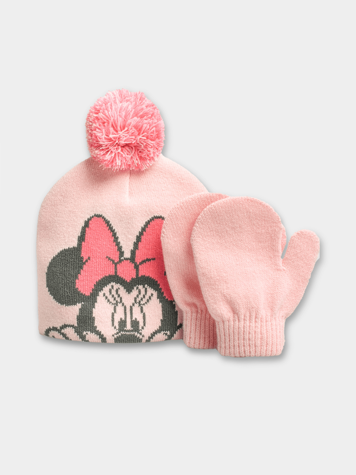 Minnie Mouse Pink Beanie & Mittens Set