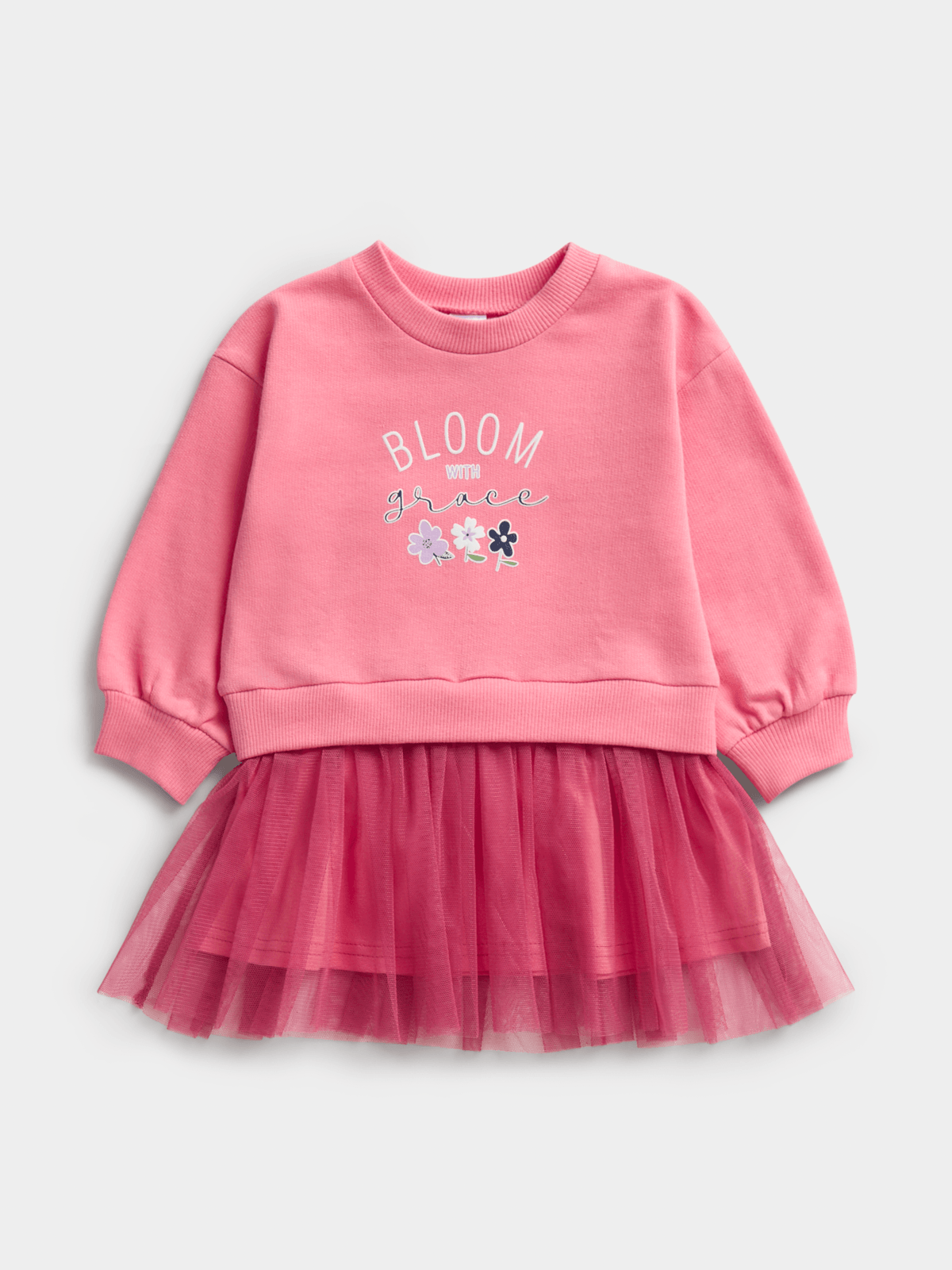 Jet Toddler Girls Pink Bloom Fleece Tutu Dress