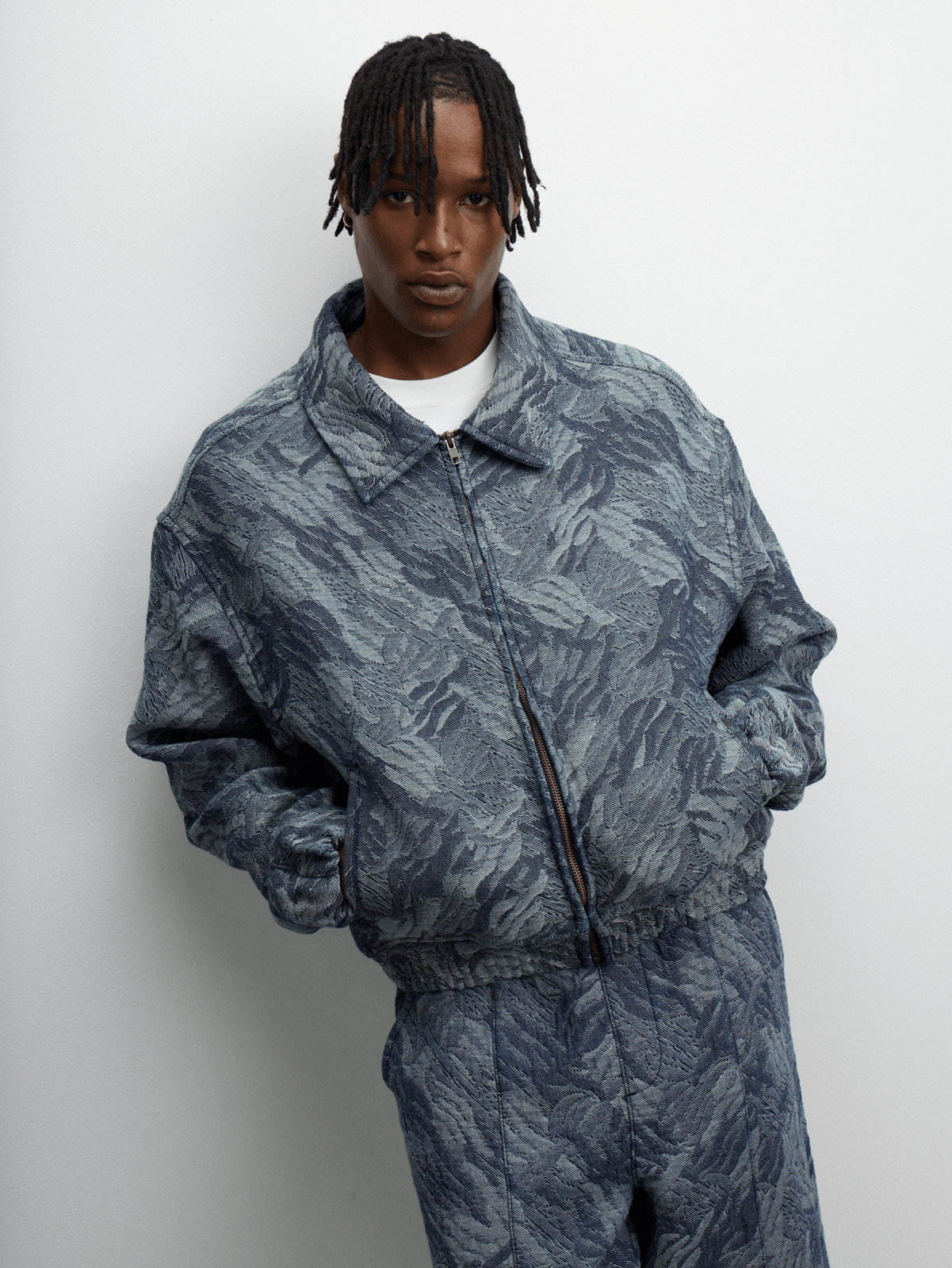 Redbat Men's Jacquard Quilt Blue Jacket