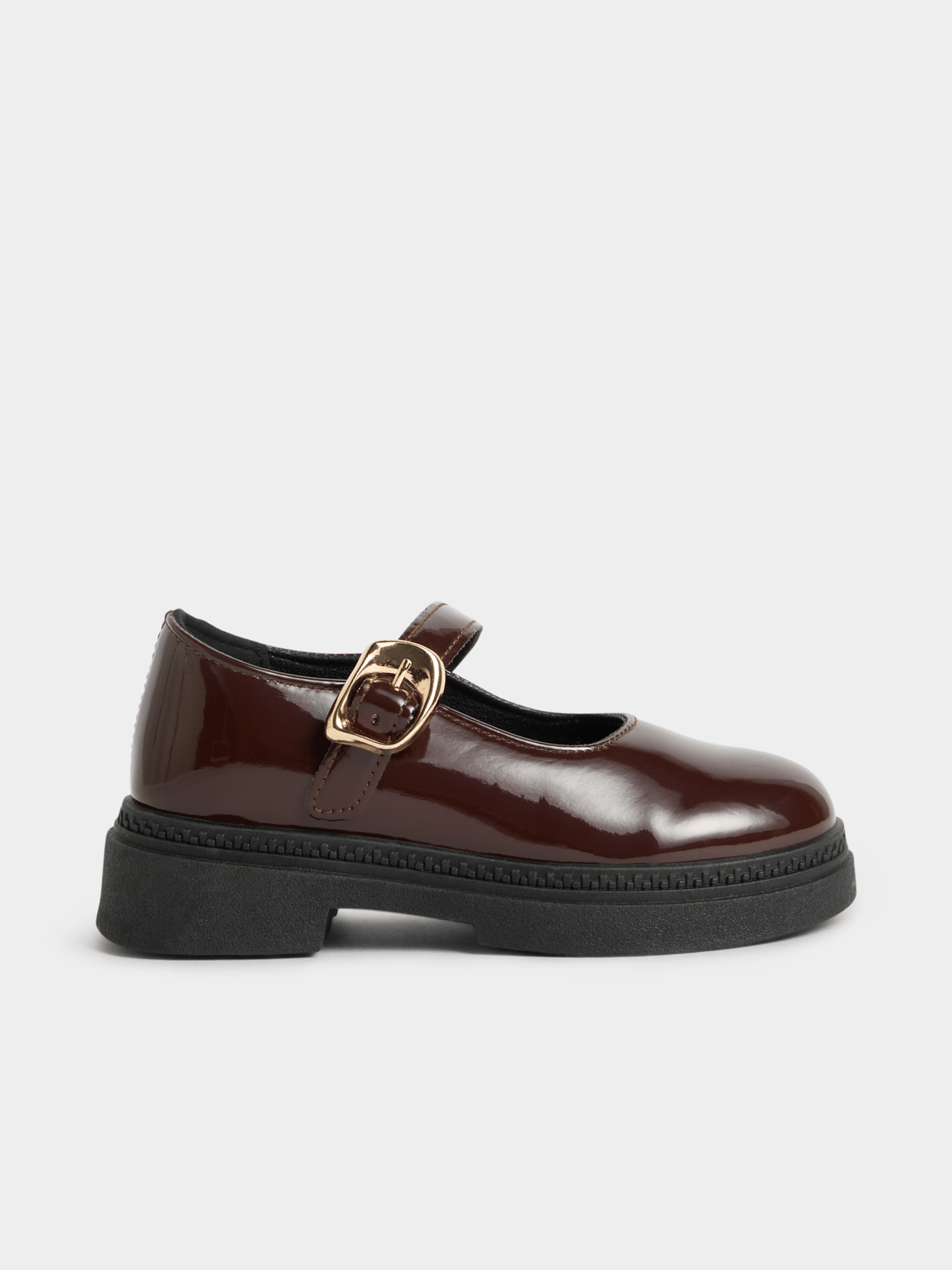 Jet Younger Girls Burgundy Gold Mary Jane