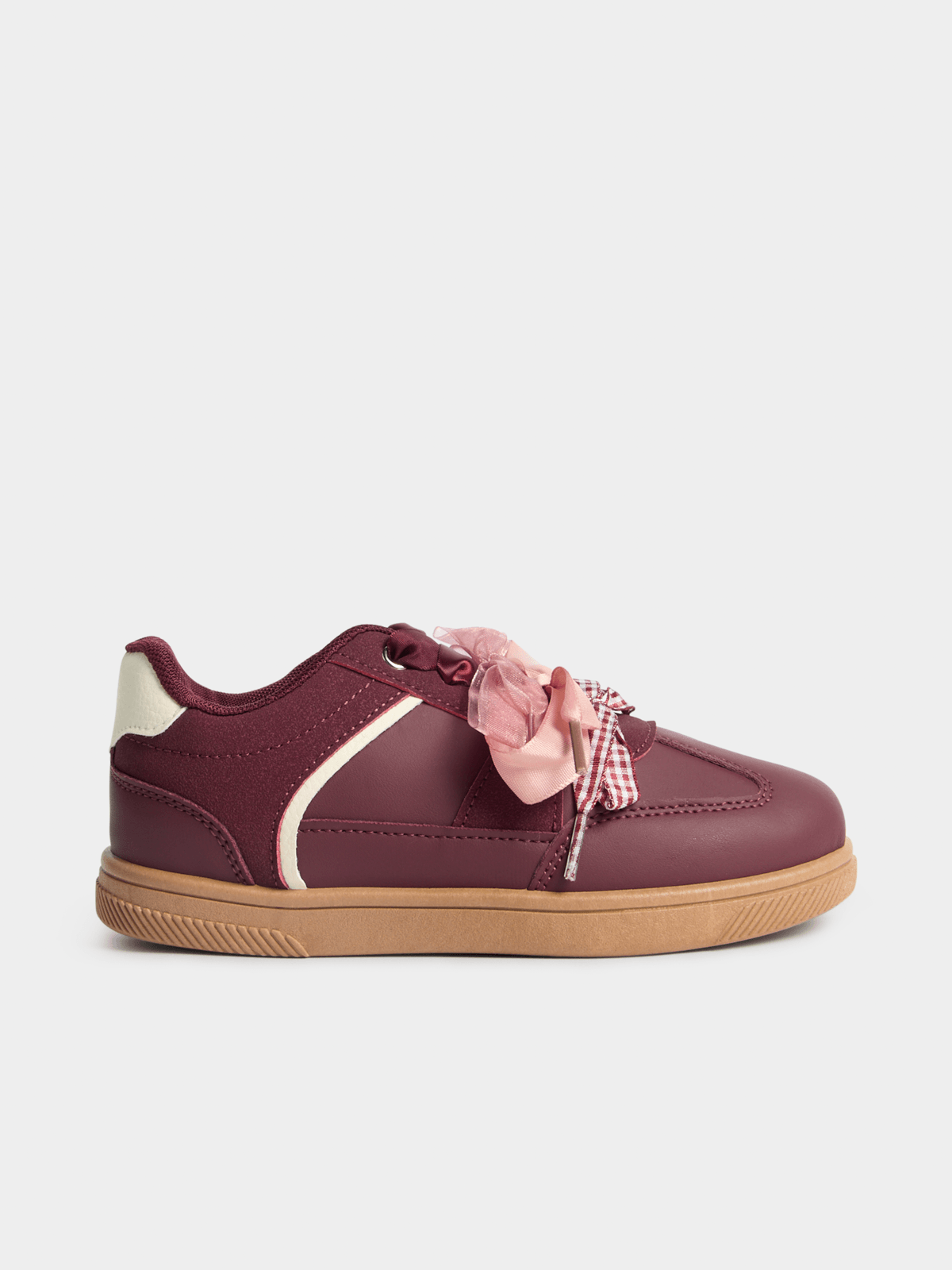 Exact Younger Girl's Burgundy Bow Sneakers