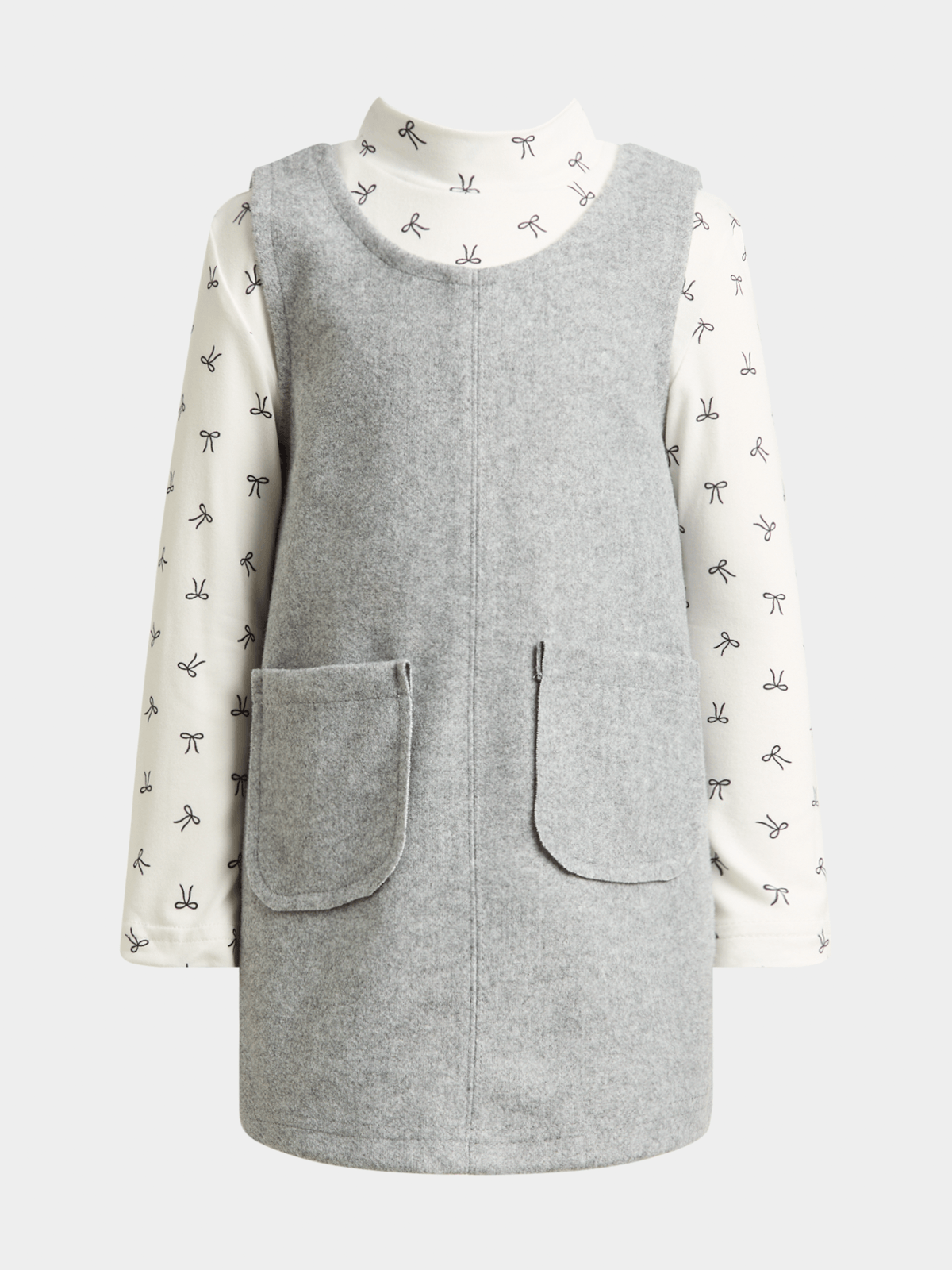 Jet Older Girls Grey Melton Pinni Dress