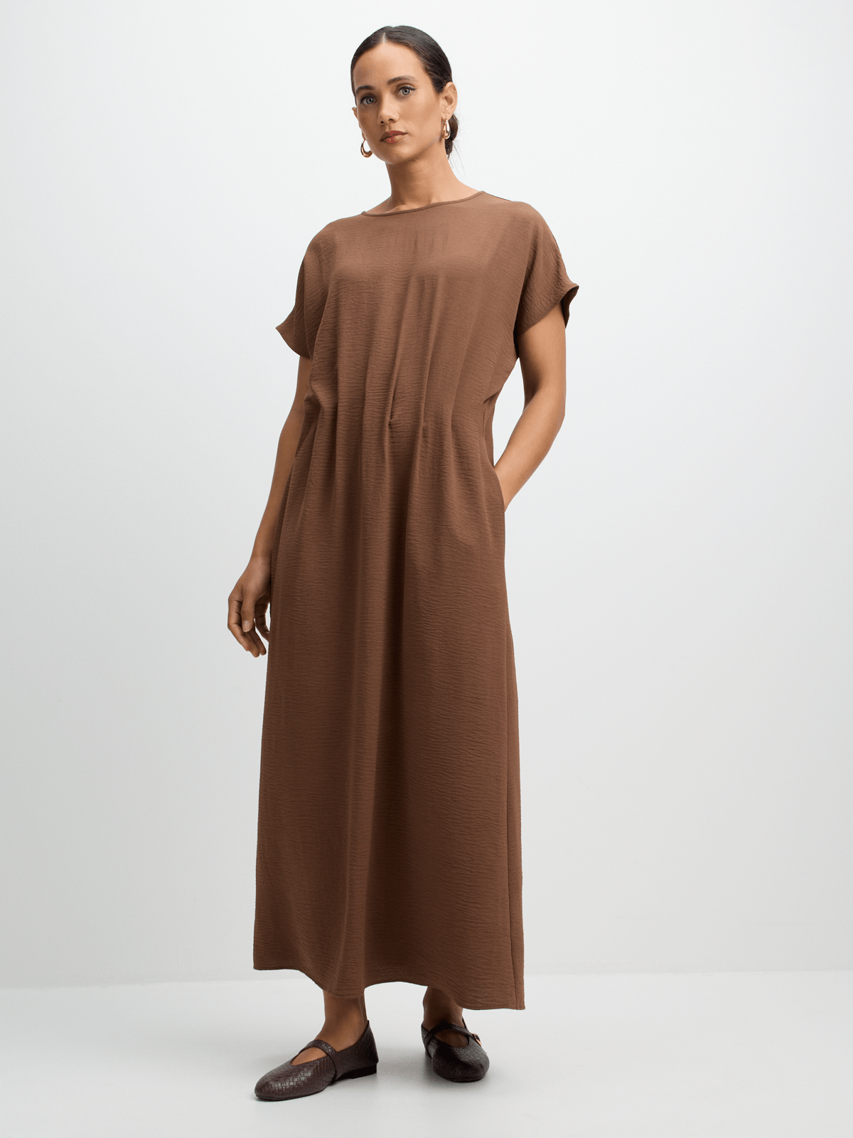 Exact Women's Brown Cinched Waist Dress