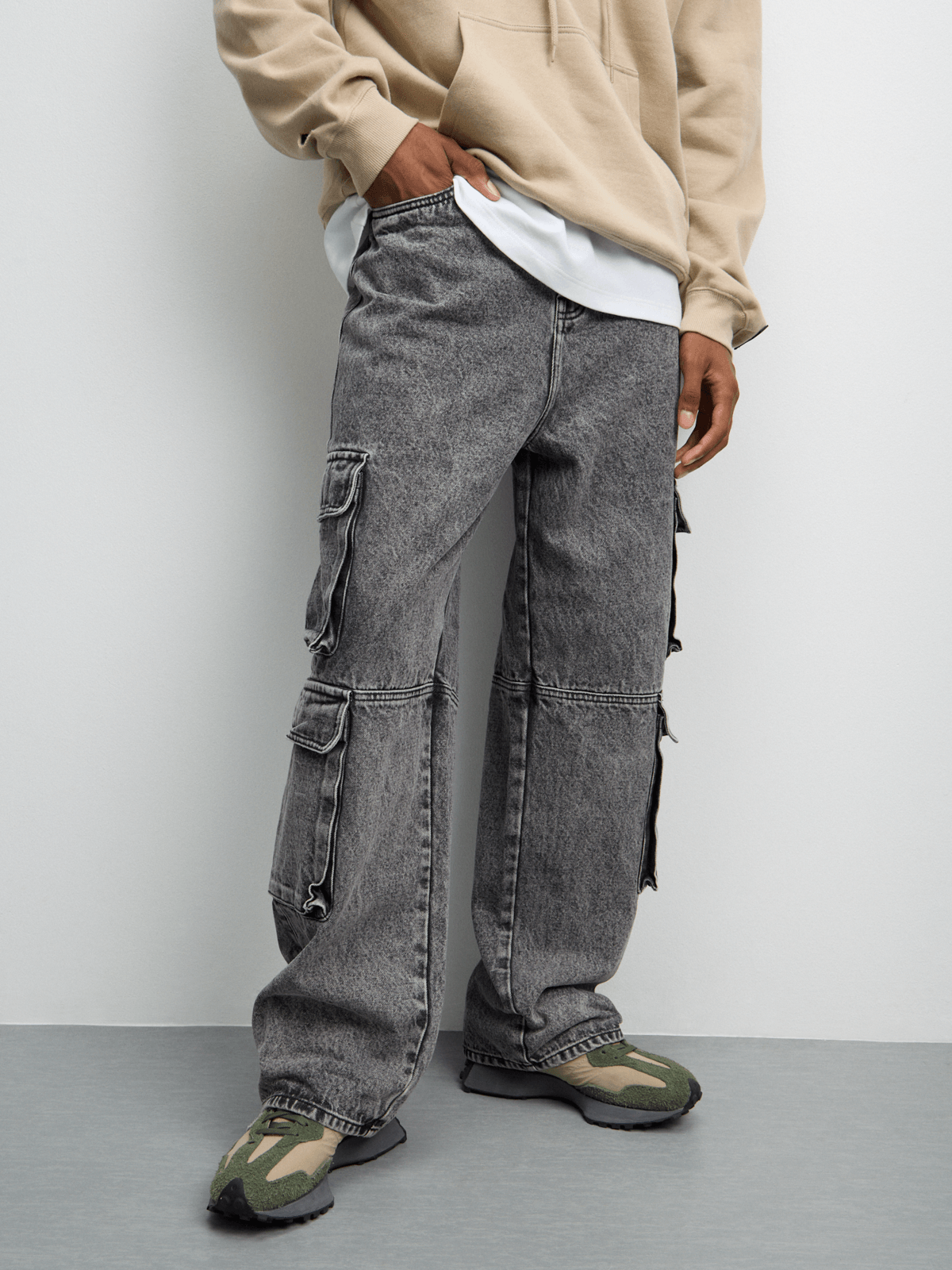 Redbat Men's Baggy Utility Black Jeans