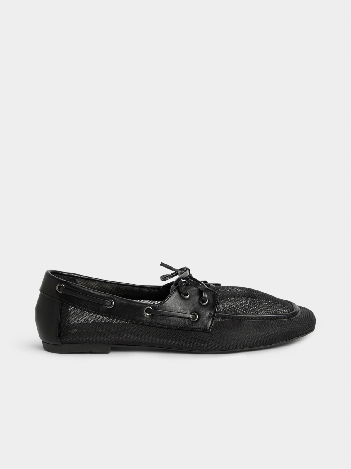 Exact Women's Black Mesh Boat Shoes