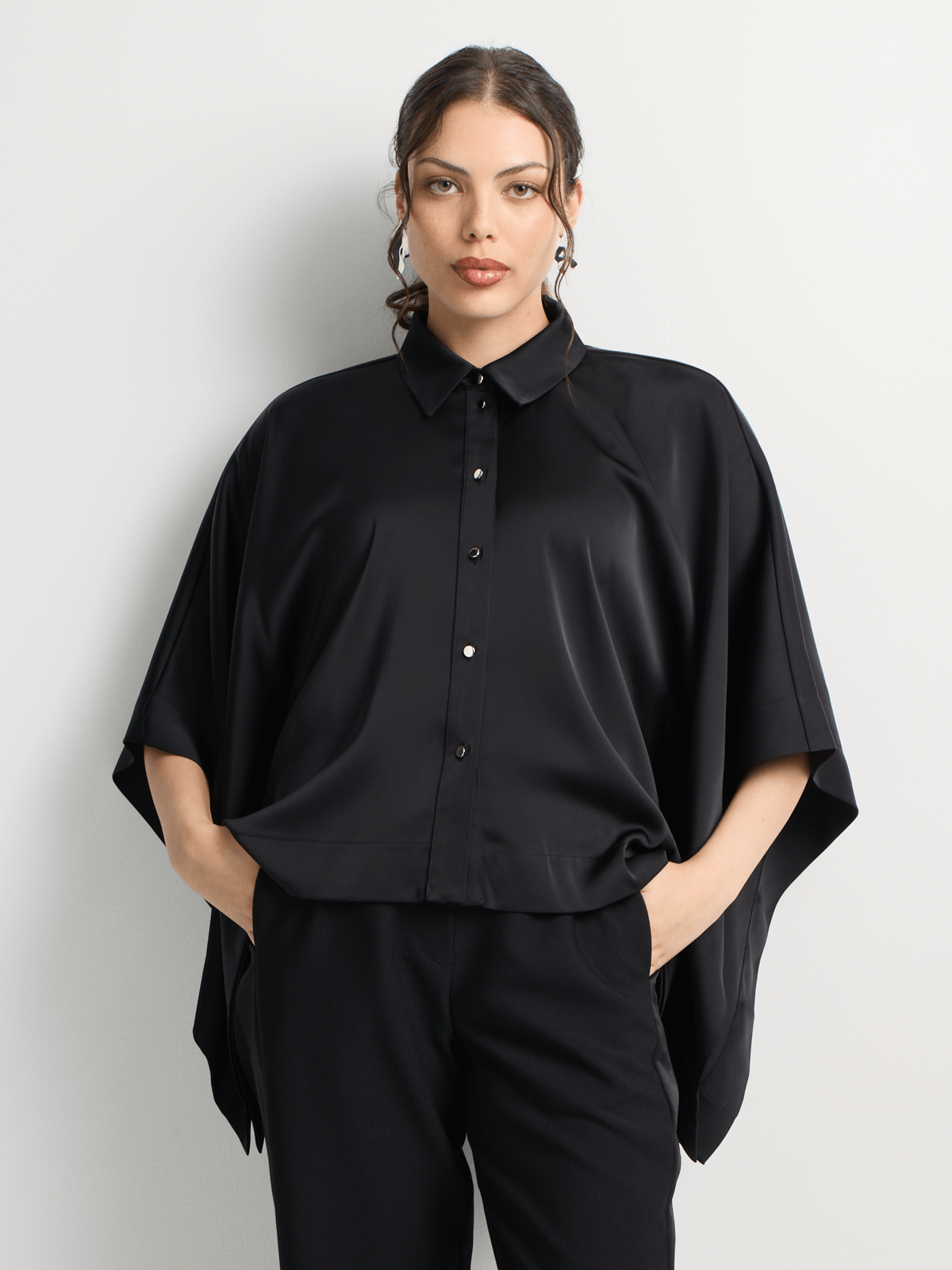 Satin Kaftan Sleeve Shirt