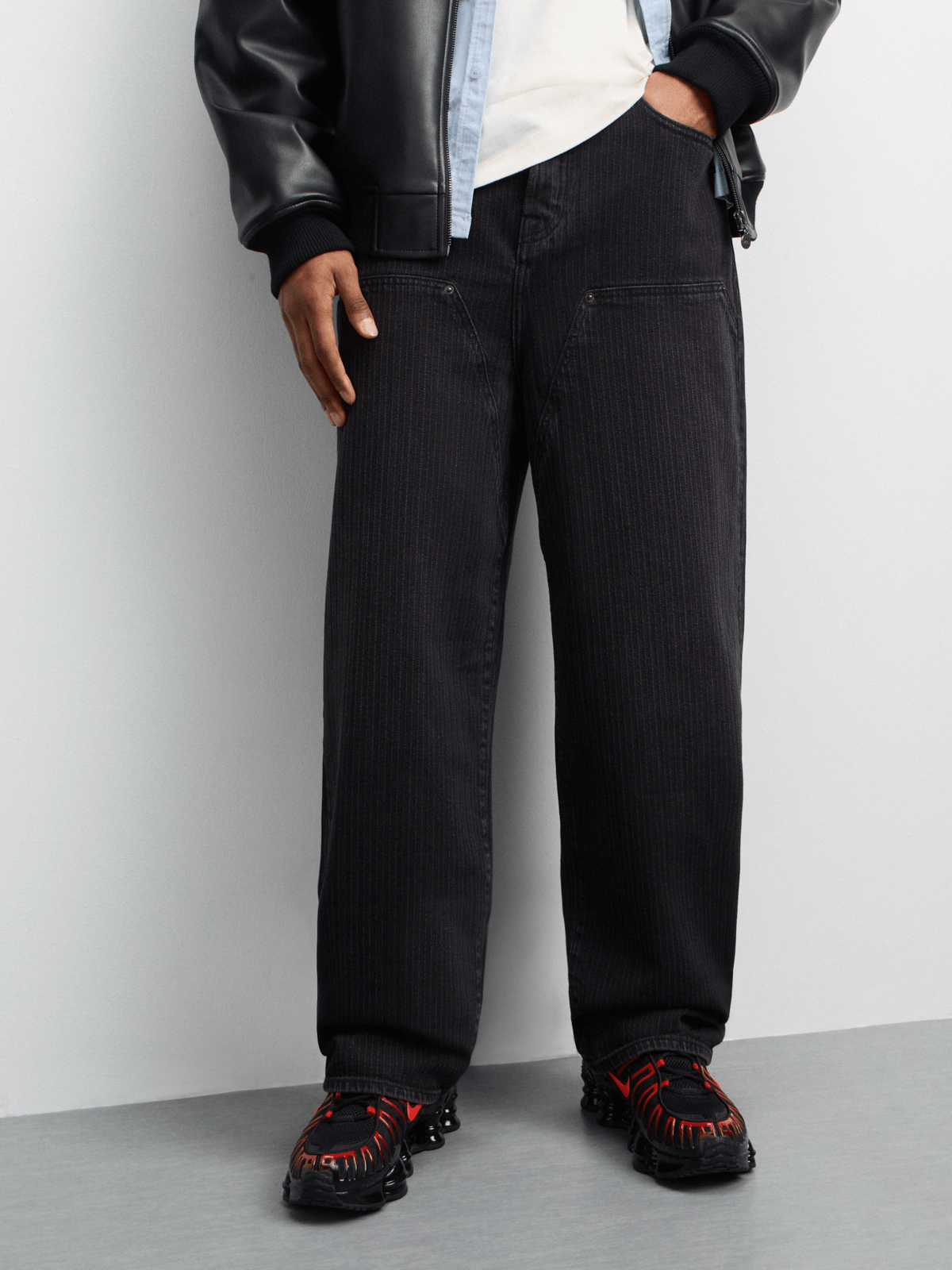 Redbat Men's Baggy Carpenter Black Jeans