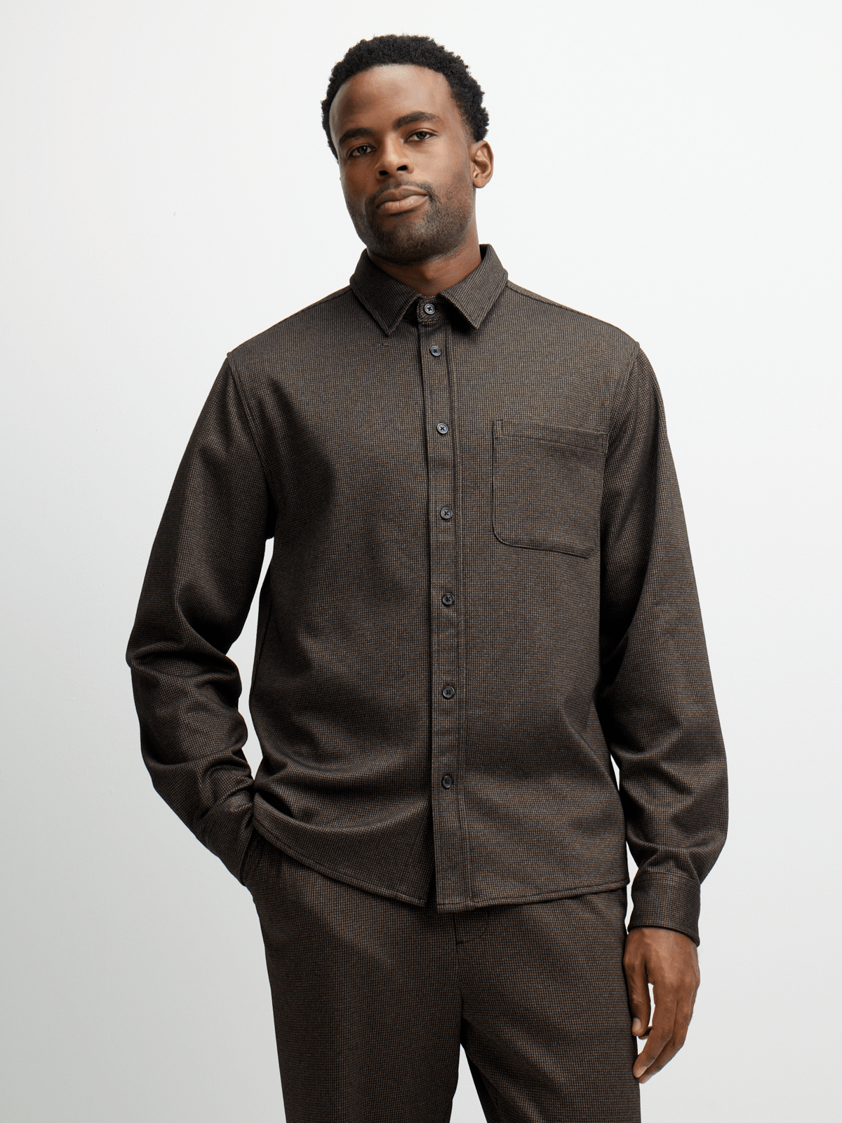 Exact Men's Brown Checked Shirt