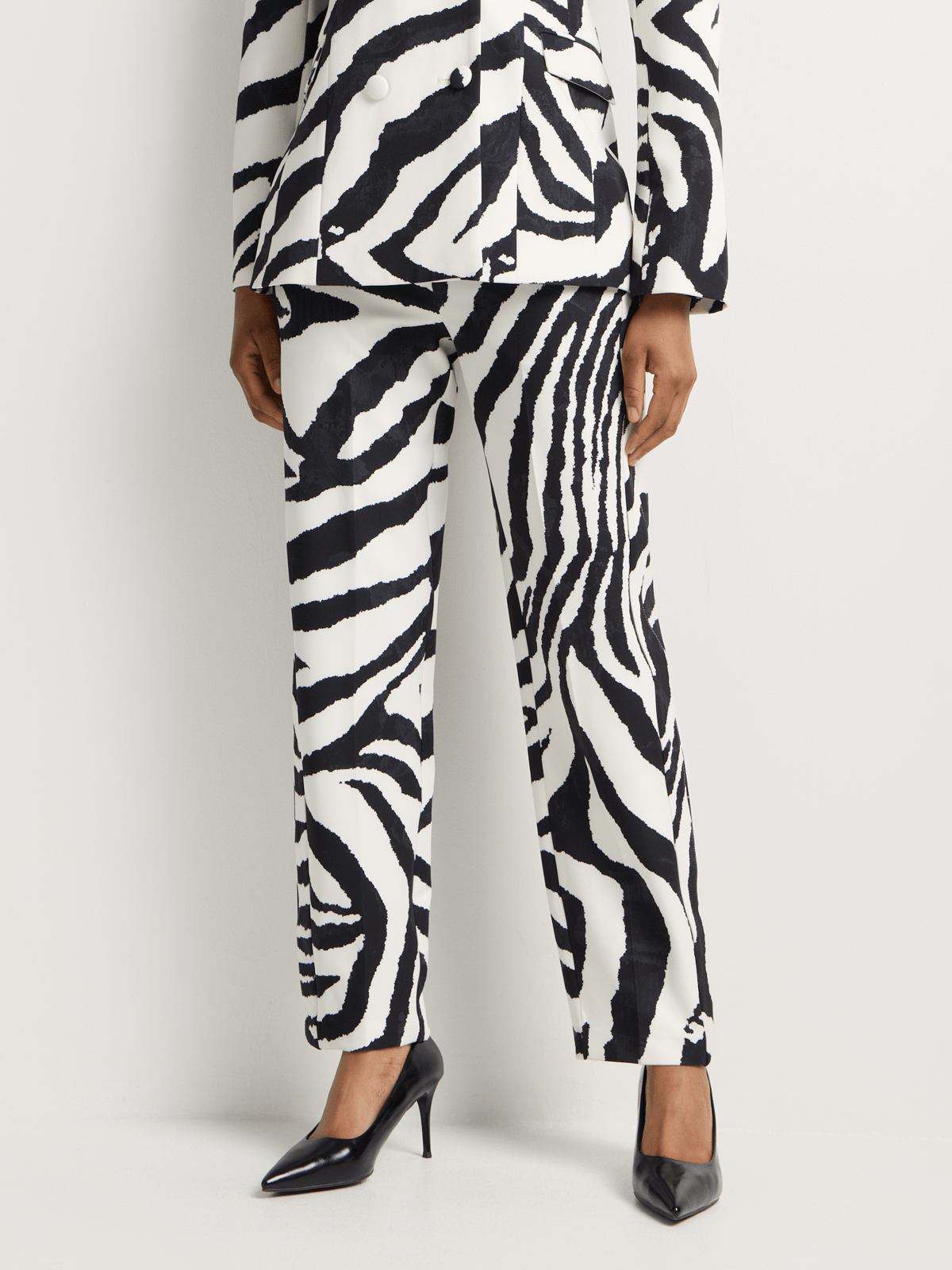 Co-Ord Zebra Print Straight Leg Pants