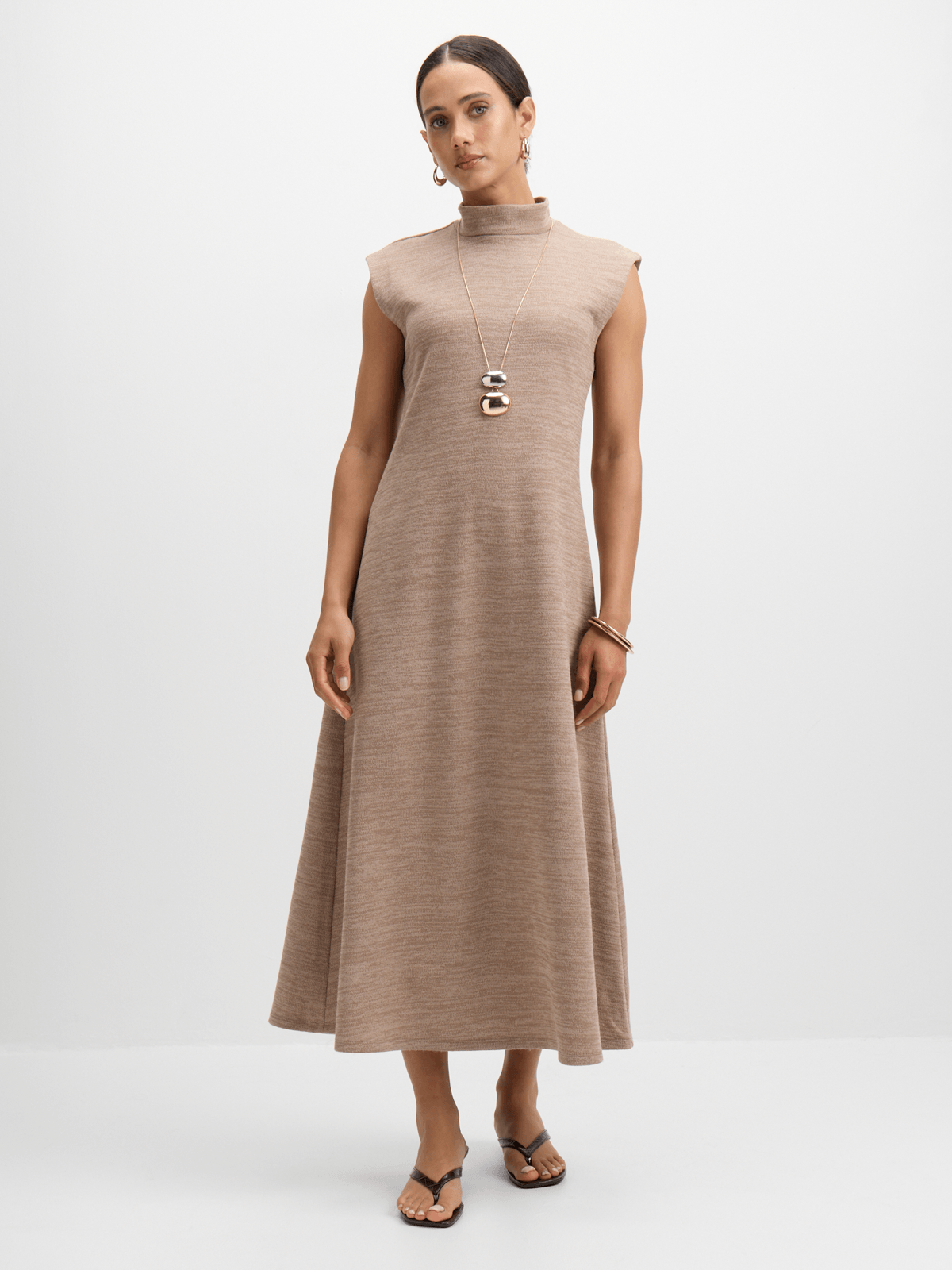 Exact Women's Mocha Turtle Neck Dress