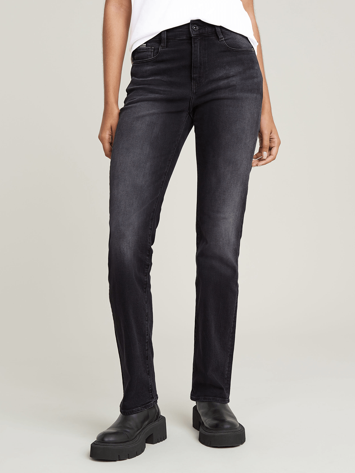 G-Star Women's Strace Straight Black Jeans